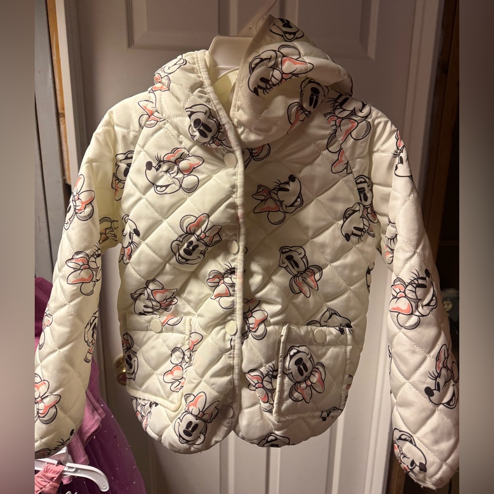 DisneyJr. Quilted Jacket with Minnie Mouse Print